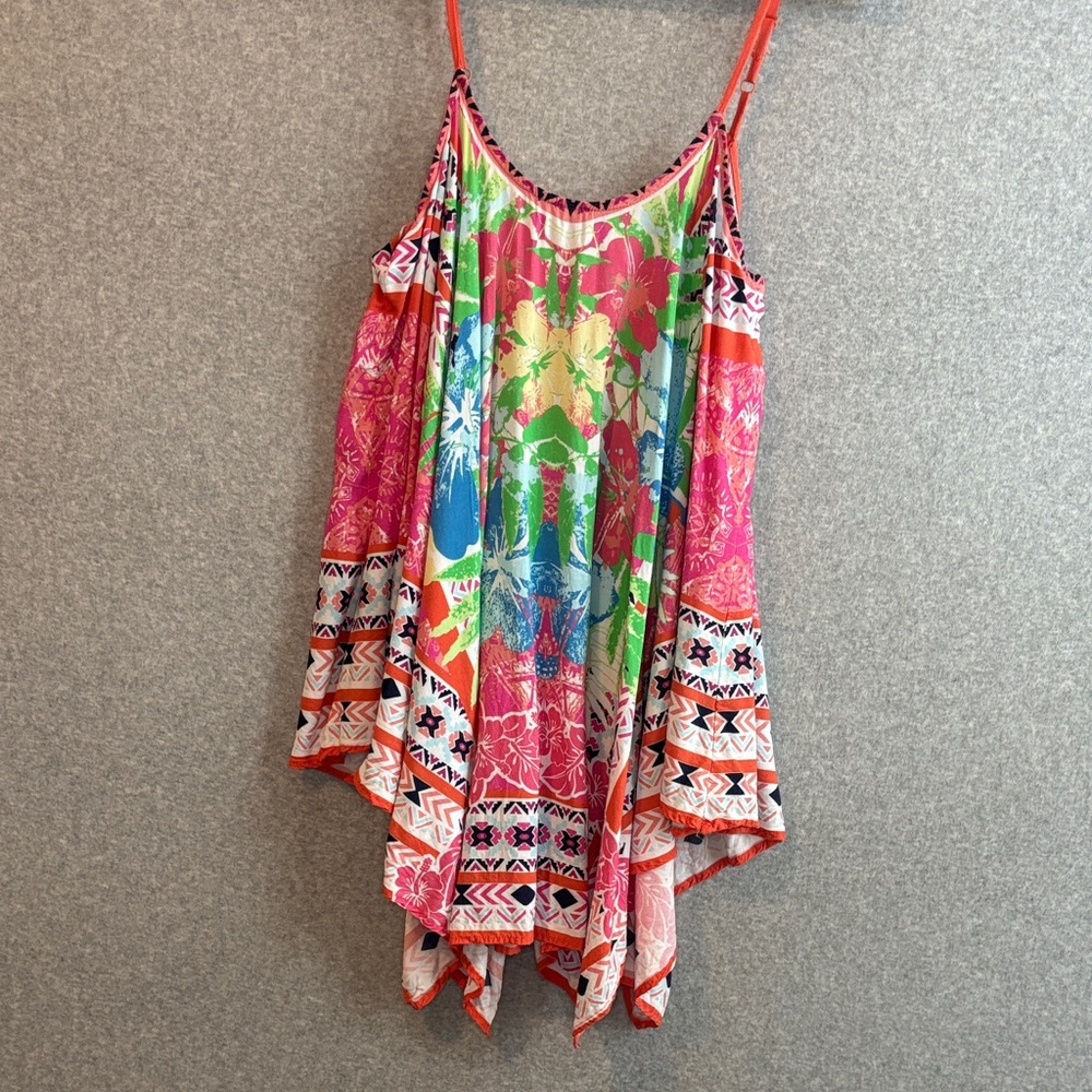 Peach Love California Multicolor Floral Dress/Cover-Up size Small